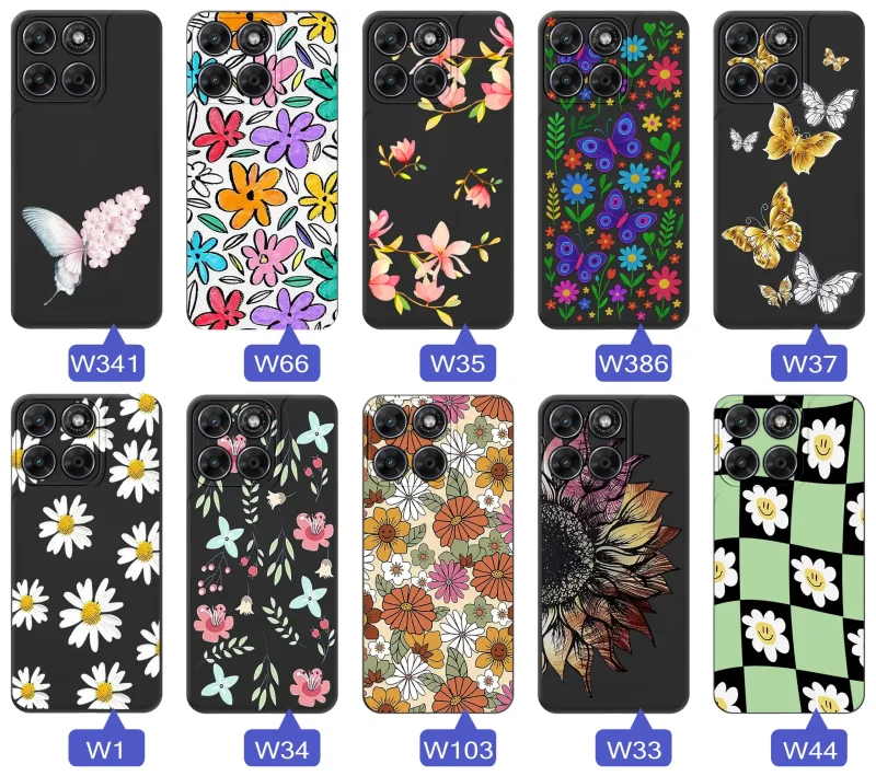Kolekcja etui wiosennych do Motorola Moto G67 5G / G77 5G z kwiatowymi grafikami, motylami, pszczółkami i kolorowymi wzorami natury