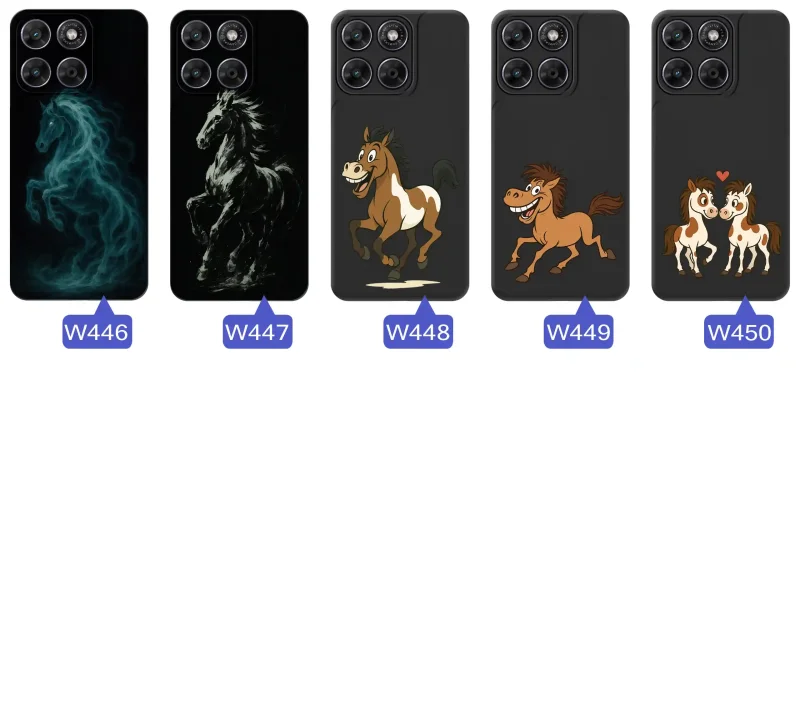 Różne wzory z koniem na etui do Motorola Moto G67 5G / G77 5G: różne motywy dla fanów koni