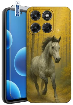 Etui do Motorola Moto G67 5G / G77 5G różne wzory z koniem ze szkłem