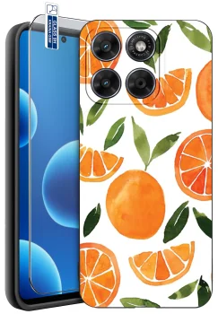Etui do Motorola Moto G67 5G / G77 5G różne wzory z owocami ze szkłem