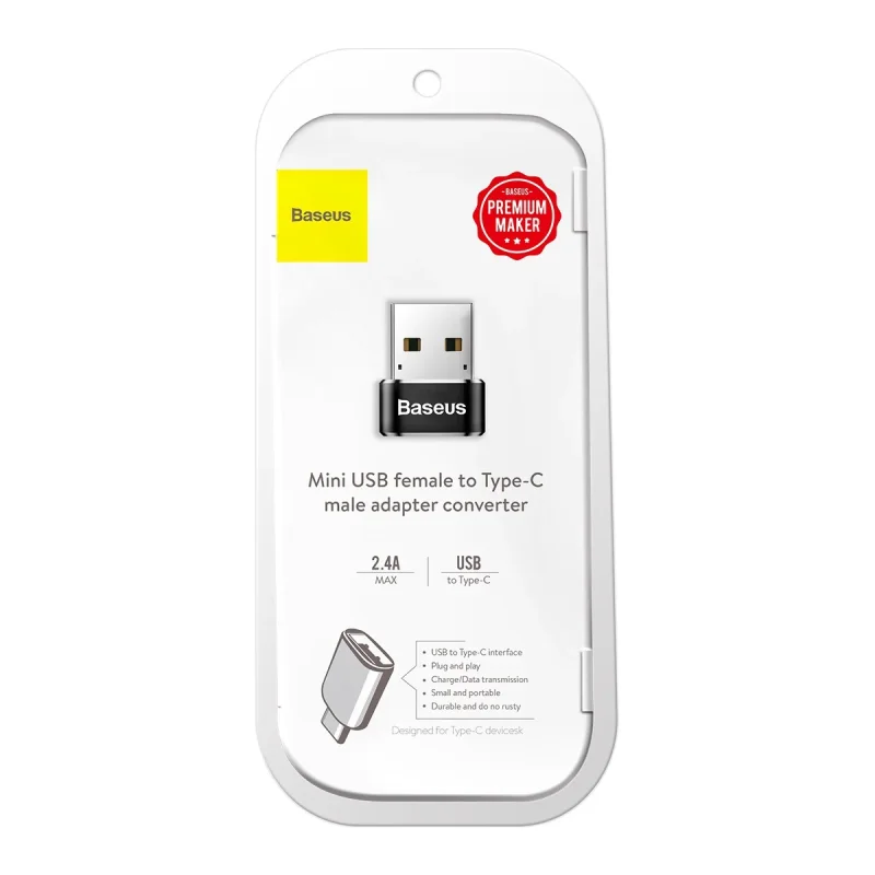 Adapter przejściówka Baseus USB-A do USB-C w oryginalnym opakowaniu producenta