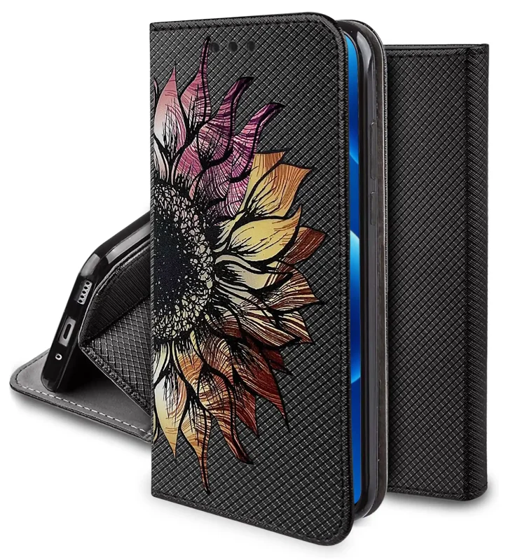 Etui z klapką do Motorola Edge 70 Pro 5G z kwiatowym wzorem słonecznika