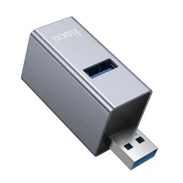 Adapter Hoco HB54 3w1 z wtykiem USB-A i portem USB 3.0