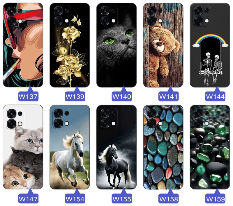 Fajne wzory na etui do Oppo A6 Pro 5G: konie, miś, róże