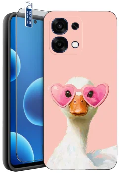 Etui do Oppo A6 Pro 5G różne wzory walentynkowe ze szkłem