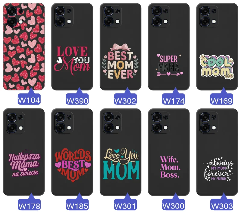 Kolekcja wzorów etui dla Mamy do Oppo A6 Pro 5G napisy Super Mama, Najlepsza Mama na świecie, best mom ever, cool mom, I love you mom