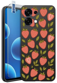 Etui do Oppo A6 Pro 5G różne wzory z owocami ze szkłem