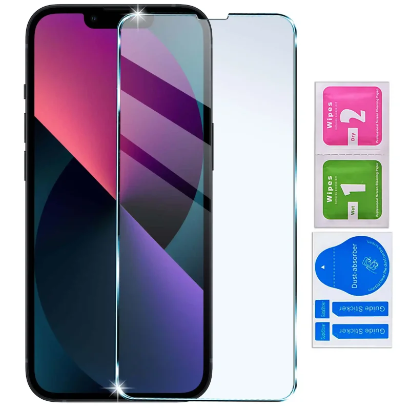 Szkło hartowane 9H do iPhone 13 / 14 z zestawem do montażu
