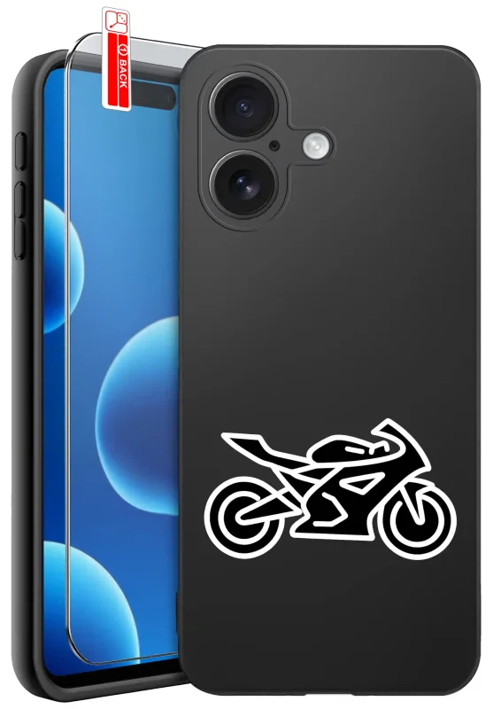 Etui dla Taty z różnymi wzorami do iPhone 17 z nadrukiem motocykla oraz szkło hartowane 9H w zestawie