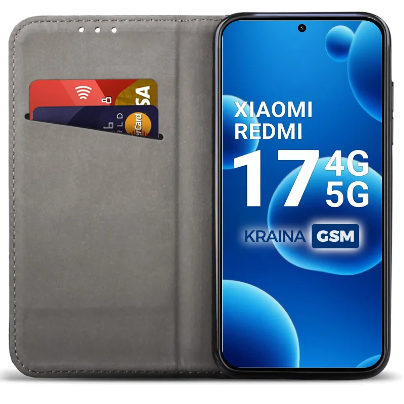 Otwarte etui z klapką do Xiaomi Redmi 17 4G / 5G z miejscem na karty