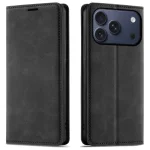 Etui do iPhone 17 Pro / 18 Pro z klapką skórzane Velvet czarne ze szkłem