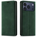 Etui do iPhone 17 Pro Max / 18 Pro Max z klapką skórzane Velvet zielone ze szkłem