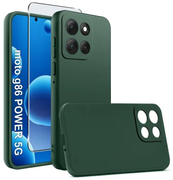 Etui do Motorola Moto G86 Power zielone matowe ze szkłem