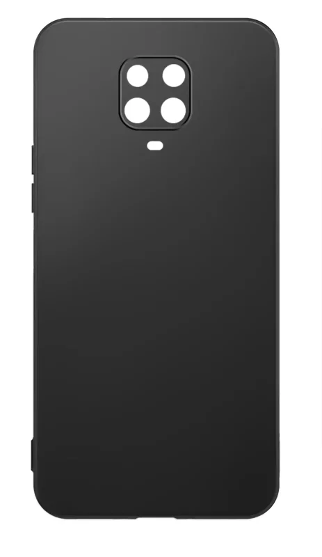 Czarne matowe etui do Xiaomi Redmi Note 9 Pro / 9S z osłoną wyspy aparatów widok tyłu