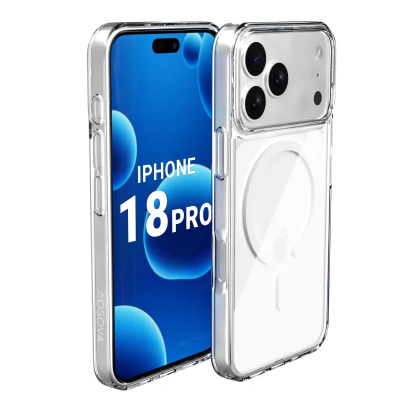 Przezroczyste etui Magnetic Clear OSOVA do iPhone 18 Pro z wbudowanym magnesem do MagSafe