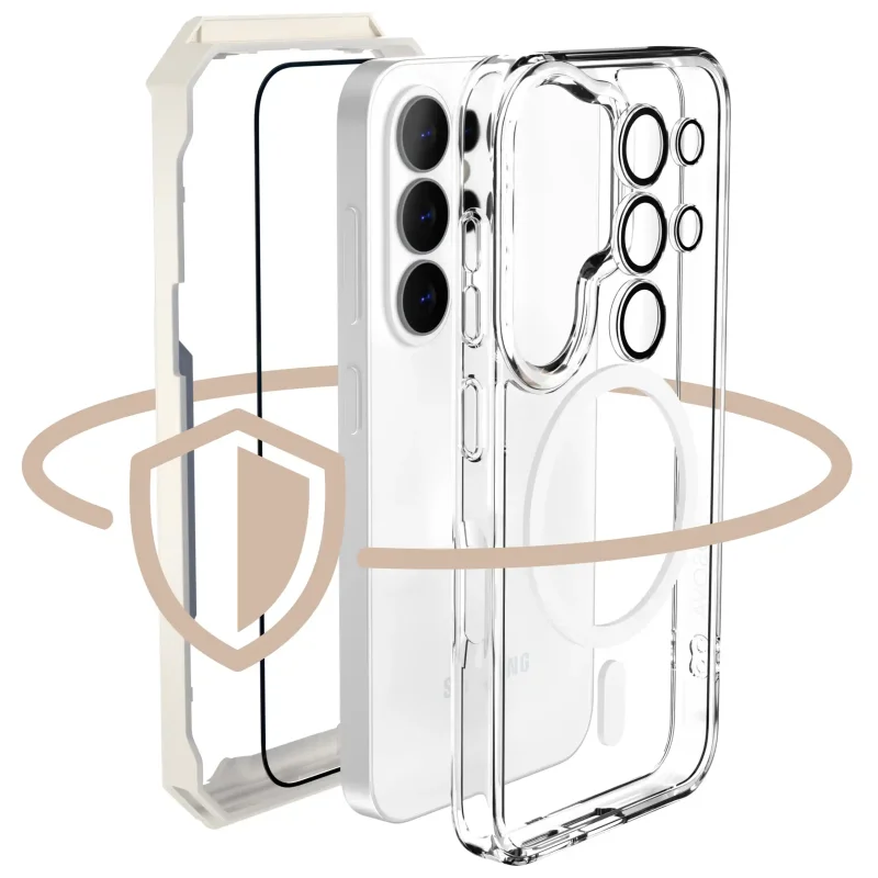 Etui Magnetic Clear do MagSafe i szkło hartowane z aplikatorem OSOVA do Samsung Galaxy S26 Ultra