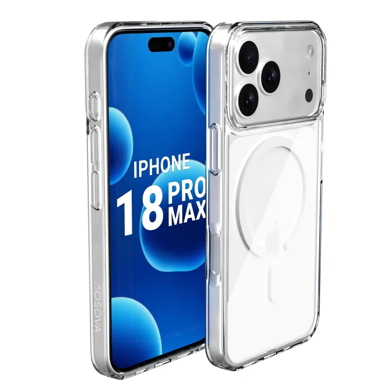 Przezroczyste etui Magnetic Clear OSOVA do iPhone 18 Pro Max z wbudowanym magnesem do MagSafe