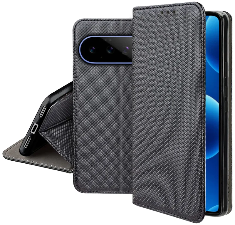 Zamykane etui z klapką do Google Pixel 11 Pro XL z matową strukturą, wycięciami na porty oraz ochroną aparatów i boków smartfona