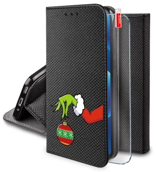 Etui do Google Pixel 11 Pro XL z klapką z wzorami świątecznymi ze szkłem