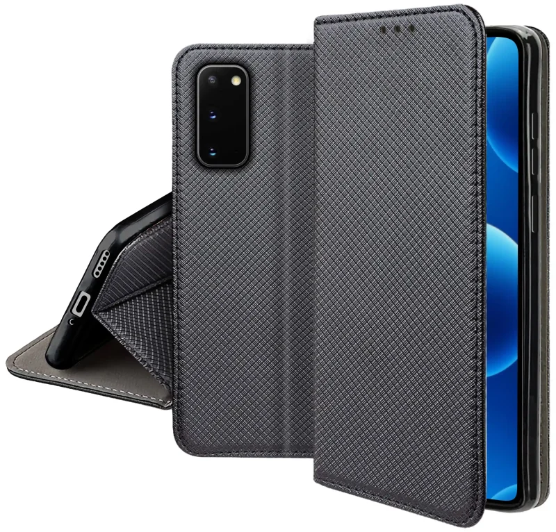 Zamykane etui z klapką do Samsung Galaxy S20 / S11e z matową strukturą, wycięciami na porty oraz ochroną aparatów i boków smartfona
