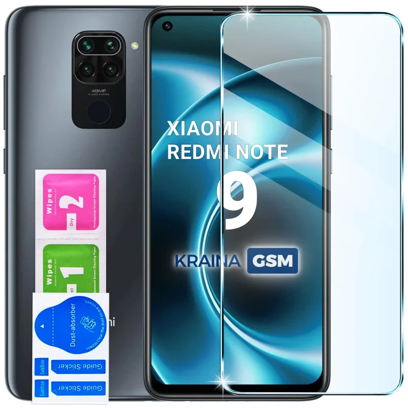 Szkło hartowane 9H do Xiaomi Redmi Note 9 i zestaw do montażu