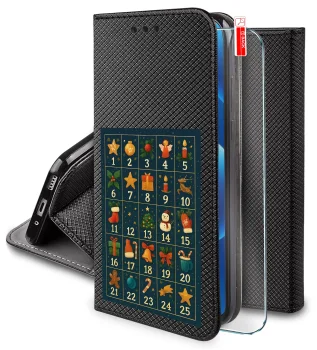 Etui do Oppo Reno 16 5G z klapką z wzorami świątecznymi ze szkłem
