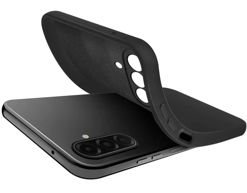 Elastyczne czarne etui do Samsung Galaxy A27 5G z miękką mikrofibrą wewnątrz