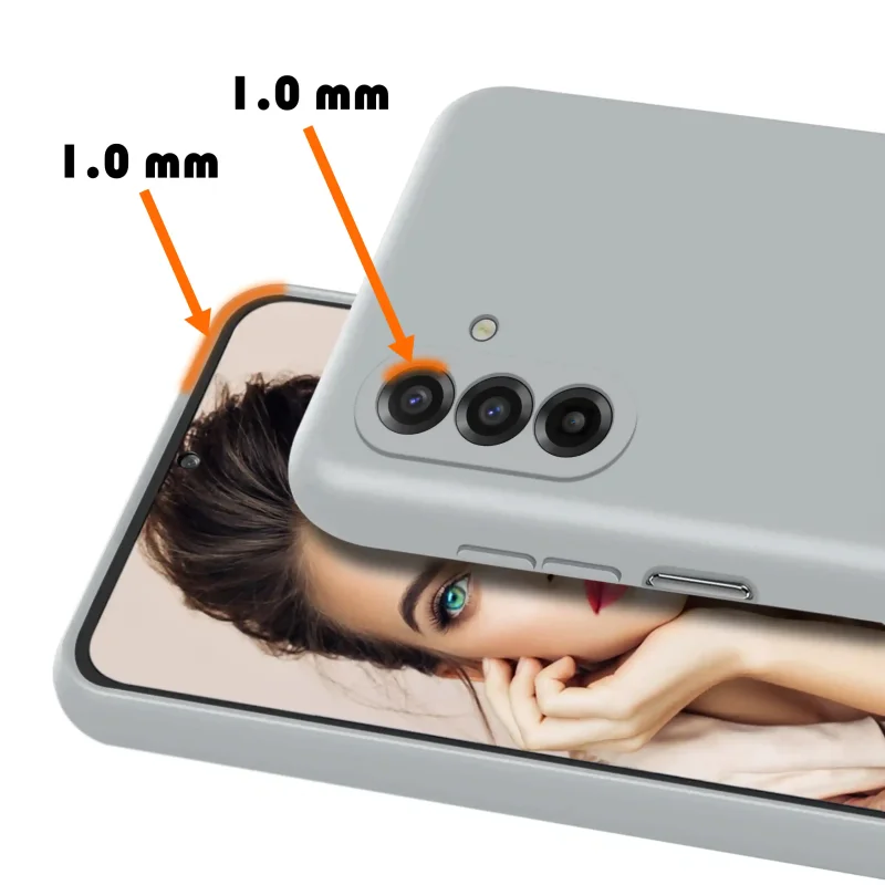 Srebrne elastyczne etui silikonowe do Samsung Galaxy A27 5G ułatwiające zakładanie na telefon