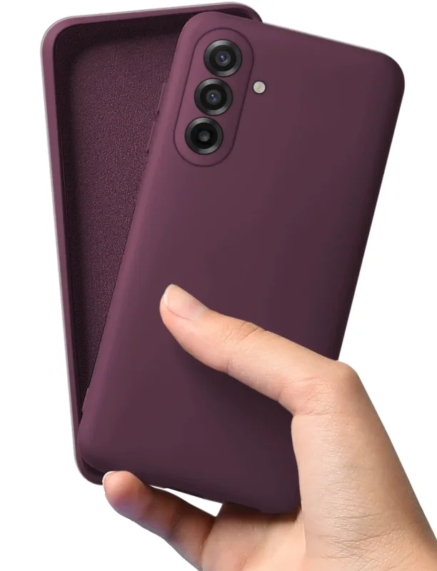 Fioletowe etui do Samsung Galaxy A27 5G z miękką mikrofibrą na wewnętrznej stronie plecków