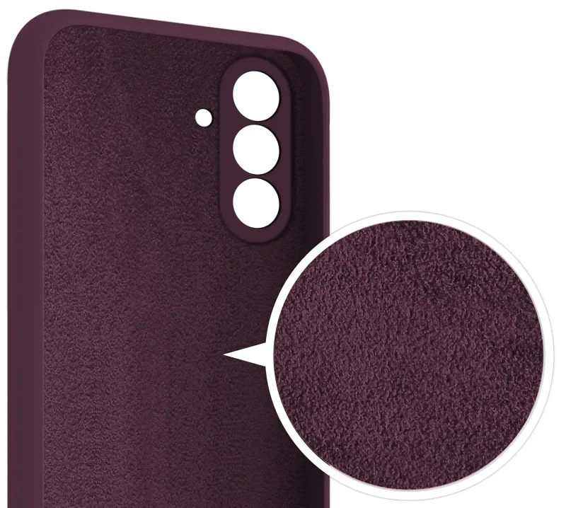 Miękka mikrofibra wewnątrz fioletowego etui silikonowego do Samsung Galaxy A27 5G