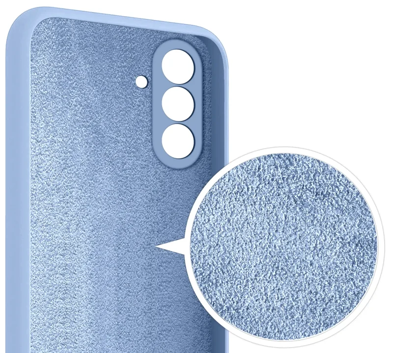 Miękka mikrofibra wewnątrz niebieskiego etui silikonowego do Samsung Galaxy A27 5G