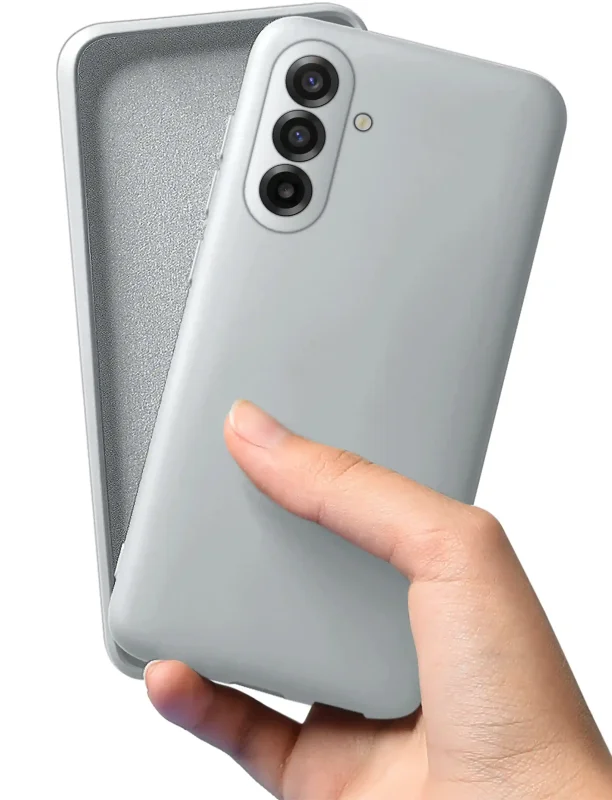 Srebrne etui silikonowe do Samsung Galaxy A57 5G z elastyczną konstrukcją