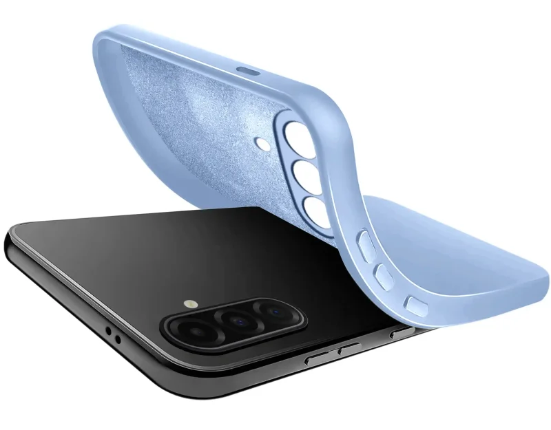 Niebieskie elastyczne etui do Samsung Galaxy A57 5G z miękką mikrofibrą wewnątrz