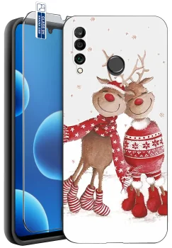 Etui do Huawei P30 Lite różne wzory świąteczne ze szkłem
