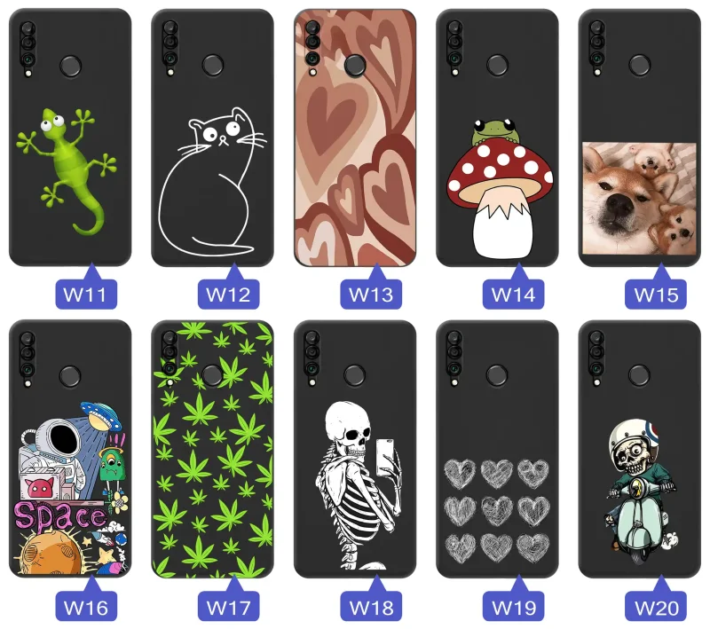 Różne motywy etui do Huawei P30 Lite: szkielety, psy, koty, kosmos