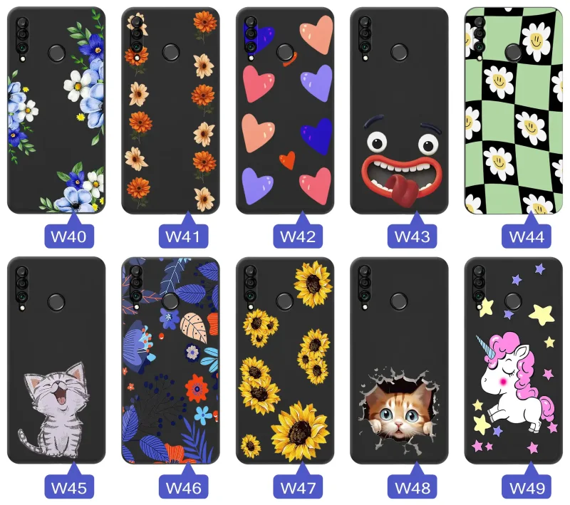 Kolekcja etui z fajnym wzorem do Huawei P30 Lite: śmieszne, fajne, kolorowe