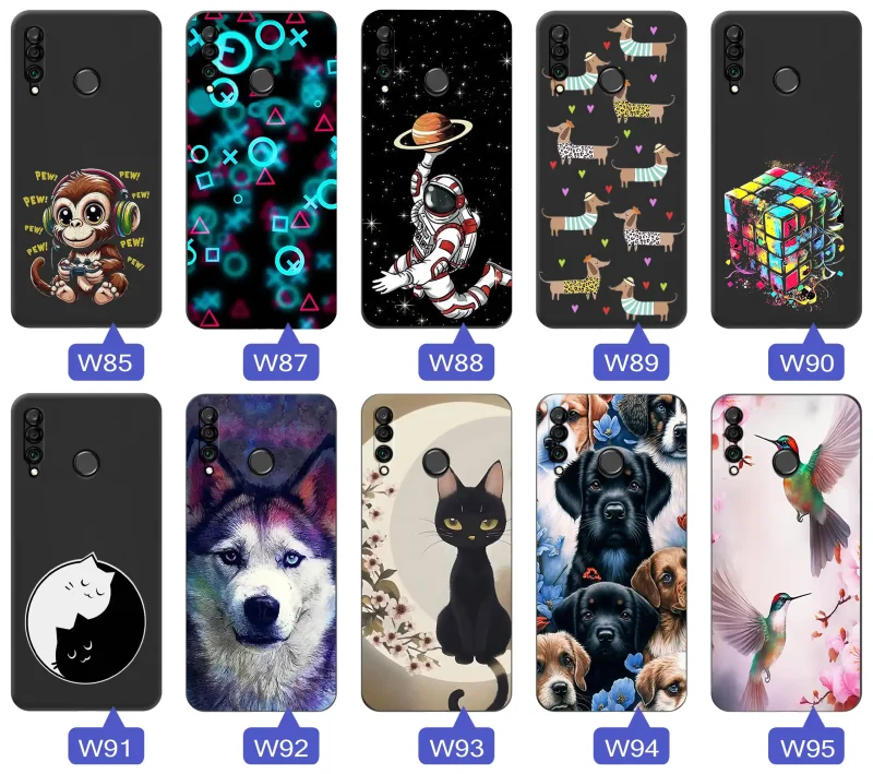 Wzorzyste etui do Huawei P30 Lite: motywy zwierząt, roślin, postaci i nowoczesnych ilustracji w intensywnych kolorach