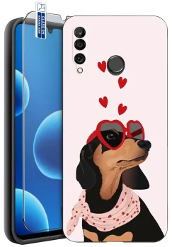 Etui do Huawei P30 Lite różne wzory walentynkowe ze szkłem