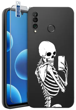 Etui do Huawei P30 Lite różne wzory Halloween ze szkłem