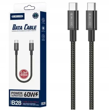 Szybki kabel Jellico USB-C - USB-C 0,3m 60W