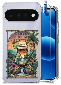 Etui do Google Pixel 11 Pro przezroczyste różne wzory wakacyjne ze szkłem