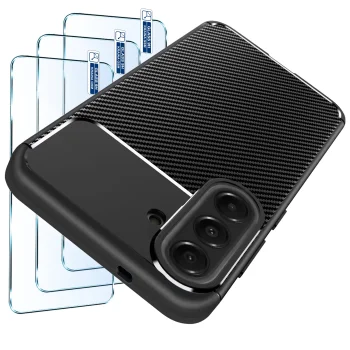 Etui do Samsung Galaxy S26 FE carbon z zestawem 3 szkieł