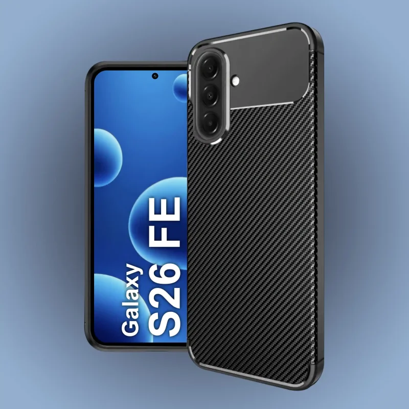Czarne etui Carbon do Samsung Galaxy S26 FE z ochroną wyspy aparatów