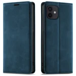 Etui do iPhone 11 z klapką skórzane Velvet granatowe ze szkłem