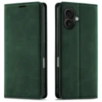 Etui do iPhone 16 z klapką skórzane Velvet zielone ze szkłem