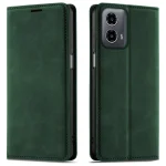 Etui do Motorola Moto G34 5G z klapką skórzane Velvet zielone ze szkłem