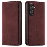 Etui do Samsung Galaxy A54 5G z klapką skórzane Velvet bordowe ze szkłem