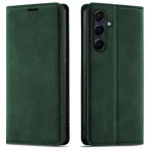 Etui do Samsung Galaxy A55 5G z klapką skórzane Velvet zielone ze szkłem
