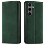 Etui do Samsung Galaxy S24 z klapką skórzane Velvet zielone ze szkłem
