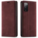 Etui do Samsung Galaxy S20 FE z klapką skórzane Velvet bordowe ze szkłem